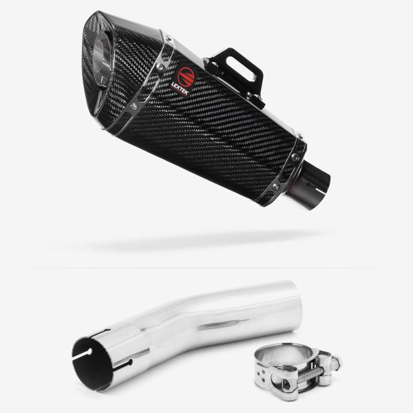 Lextek XP8C Carbon Fibre Exhaust 210mm with Link Pipe