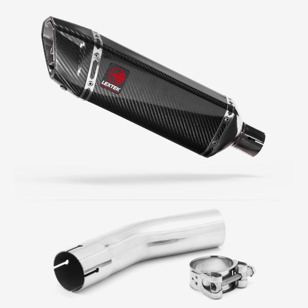 Lextek SP9C Gloss Carbon Fibre Exhaust 300mm with Link Pipe