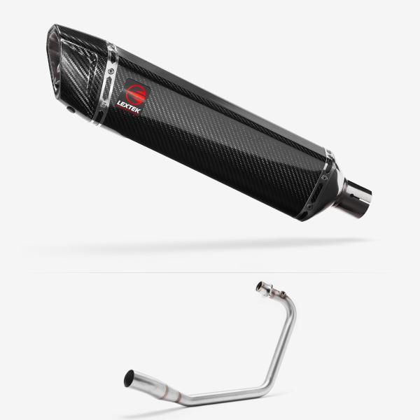 Lextek SP7C Gloss Carbon Fibre Exhaust System 400mm